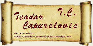 Teodor Capurelović vizit kartica